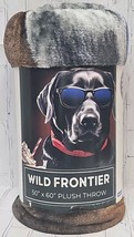 Wild Frontier Lab Mocha Labrador Plush Throw Wilderness 50&quot; X 60&quot; Soft Polyester - £13.84 GBP