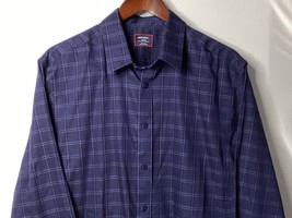 UNTUCKit Men’s Long Sleeve Button Down Blue Plaid Dress Shirt Size Large - $22.49