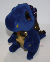 TY Beanie Boos Saffire the Dragon 9&quot; Boo Blue Plush Gold Sparkle Eyes So... - £9.35 GBP