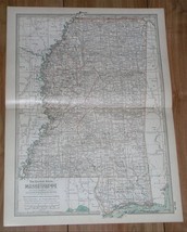 1897 ORIGINAL ANTIQUE MAP OF MISSISSIPPI / JACKSON - £22.23 GBP