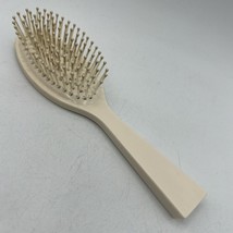 Vintage ESTEE LAUDER Ball Tipped Plastic Hair Brush Oval White 6.5” Trav... - $24.83 CAD