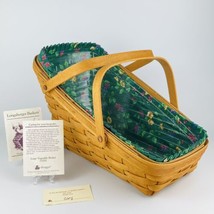 Longaberger 1995 Large Vegetable Basket 15202 With Protector and Liner, Handles - £32.43 GBP