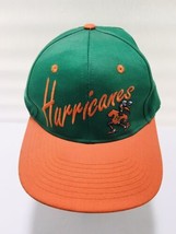 VINTAGE Miami Hurricanes Hat Cap Snap Back Green Orange Collegiate Licen... - $41.80
