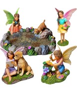 Fairy Garden Miniature Pond Kit - Figurines And Accessories Set Of 5 Pcs - $51.99