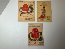 (3) Vintage Jell-O Recipes Booklets 1928/30/31 Deserts Salads - £17.19 GBP