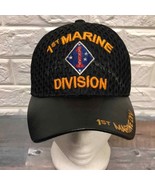 Vtg 1st Division Marine Men&#39;s Black Embroidered warriors  Baseball Cap Hat - $984.91 MXN