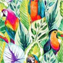 The Haokhome 93067 Peel And Stick Wallpaper Rain Forest Palm Leaves Parrot Green - £27.16 GBP