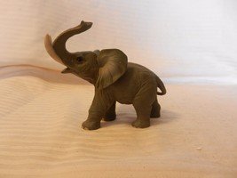 Gray Resin Elephant Figurine With Trunk Up For Good Luck Ears Spread 3.7... - $40.00
