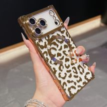 Generic Case for iPhone 17 Air (Color: Gold) Leopard Print Clear Plating... - $848.87 MXN