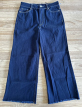 Forever 21 Women’s High Waisted Wide Crop Denim Pant Jeans Size 27 NEW Navy Blue - £30.71 GBP