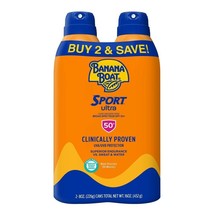 Banana Boat Ultra Sport Clear Sunscreen Spray - SPF 50 - 16 fl oz (2/8oz PACK) - £12.52 GBP