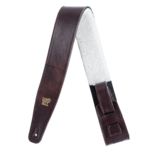 Ernie Ball 2.5&quot; Italian Leather Strap with Fur Padding,  Chestnut - £39.30 GBP