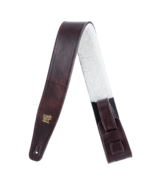 Ernie Ball 2.5&quot; Italian Leather Strap with Fur Padding,  Chestnut - £39.30 GBP