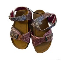 Toddler Mia Girls Glitter Sandals Lil Jayse Size 7 M Brand New Pink Silver - £9.14 GBP