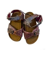 Toddler Mia Girls Glitter Sandals Lil Jayse Size 7 M Brand New Pink Silver - $221.79 MXN