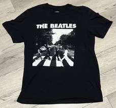The Beatles Graphic T-Shirt Short Sleeve 100% Cotton Black Abbey Road Sz M - $7.84