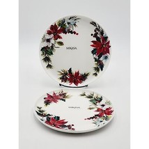 Mikasa Christmas Holiday &quot;HOPE JOY&quot; Poinsettia &amp; Holly Salad Plates Set of 2 NWT - $32.71