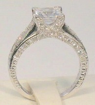 Princess Cut 2.50Ct Simulated Diamond Engagement Ring 14k White Gold in Size 6.5 - £216.84 GBP