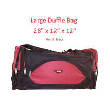 28&quot; Red &amp; Black Duffle Bag Gym Bag - Travel Bag - Carry-On Bag - Overnight Bag - £30.91 GBP