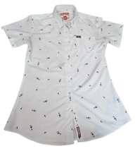 Dixxon Wine Slayers Womens Shirt Button Down XL White Short Sleeve READ DESCRIPT - £27.08 GBP