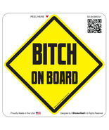 2 Pack BITCH ON BOARD (4.5" color: Y/B) Full Color Printed Vinyl Window ... - $8.90