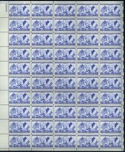 Lafayette Issue Sheet of Fifty 3 Cent Postage Stamps Scott 1010 - £10.34 GBP