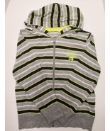 Boys Nike Zip Up Hoodie Striped Black Gray Green Wht. Size 8-10  - £7.74 GBP