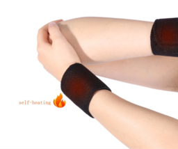 Tourmaline Far Infrared Ray Heat Wrist Brace Support Pair 28 x7.5cm - $11.38
