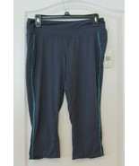 NWT Tangerine Activewear Capris Pebble Gray/Aqua Women&#39;s Sz M-L SUPER SOFT - $24.30
