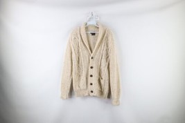Vintage 70s Mens Large The Big Lebowski The Dude Chunky Knit Cardigan Sweater - £119.39 GBP