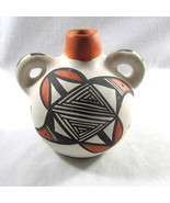 Acoma Water Canteen Jug Pot Vintage SW Pottery 4&quot; Handmade OOAK New Mexi... - £110.67 GBP