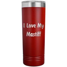 Love My Mastiff v4-22oz Insulated Skinny Tumbler - Red - £26.37 GBP