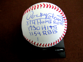 Rocky Colavito 374 Home Runs 1730 Hits Indians Yankees Signed Auto Baseball Jsa - £272.65 GBP