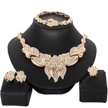 Newest African Jewelry Sets Nigerian Woman Wedding Fashion Necklace Earrings Bra - £35.16 GBP