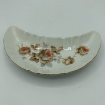 Old Nuremberg Bavaria Germany Crescent Meissen Floral Bone Dish 6-1/2&quot; Long EUC - £8.85 GBP