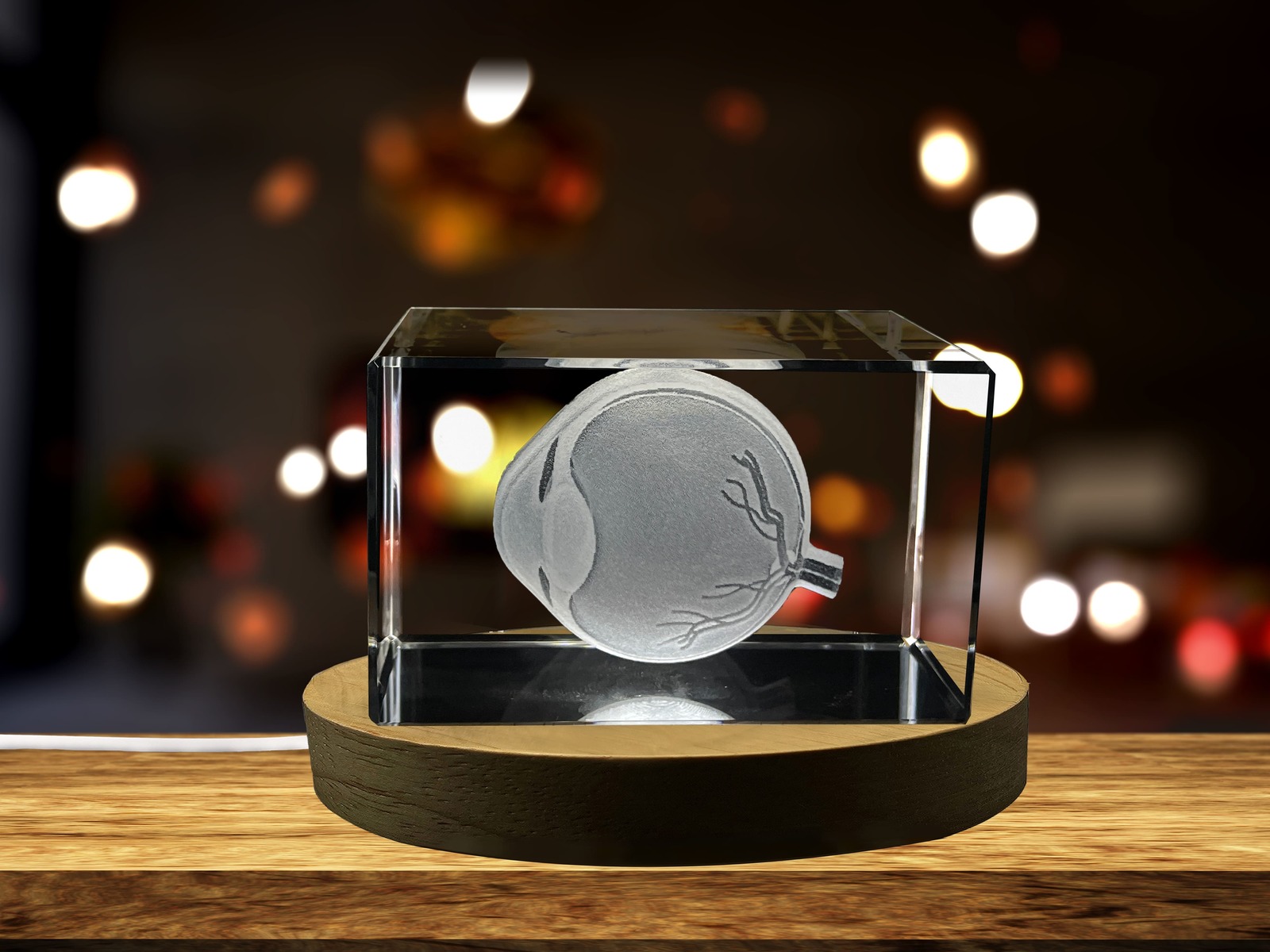 LED Base included | Eye Art For An Ophthalmologists | 3D Engraved Crystal - $22.09