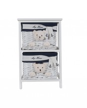 12.5" X 16" X 25" White Blue  Portable 2 Drawers - $3,307.47 MXN