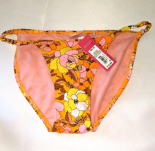 Xhilaration Hipster Junior&#39;s Shirred Strappy Bikini Bottom Coral sz S (0/2) NWT - £9.45 GBP