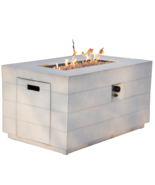 28&quot; Gray Aluminum Natural gas Rectangular Fire pit table With Cover - $16,602.43 MXN
