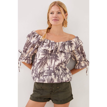 New Anthropologie PORRIDGE Ruffled Boat Neck Blouse $110 X-SMALL  - $822.37 MXN