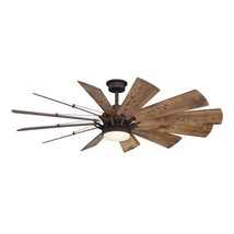 Home Decorators Trudeau 60 in. LED Indoor Espresso Bronze Ceiling Fan with Light - £218.29 GBP