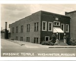 RPPC Washington Missouri MO Masonic Temple  UNP Postcard - $27.67