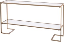 Horten Glam Narrow Console Table By Sei Furniture, In Gold. - £177.66 GBP