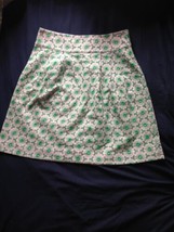 LILLY PULITZER 100% Cotton Pink Green Eyelet Pattern Skirt SZ 8 EUC - £40.17 GBP