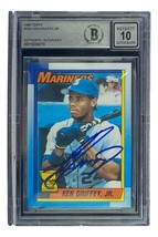 Ken Griffey Jr Signé Navigateurs 1990 Topps #336 Carte Rookie Bas Classé 10 - £350.81 GBP