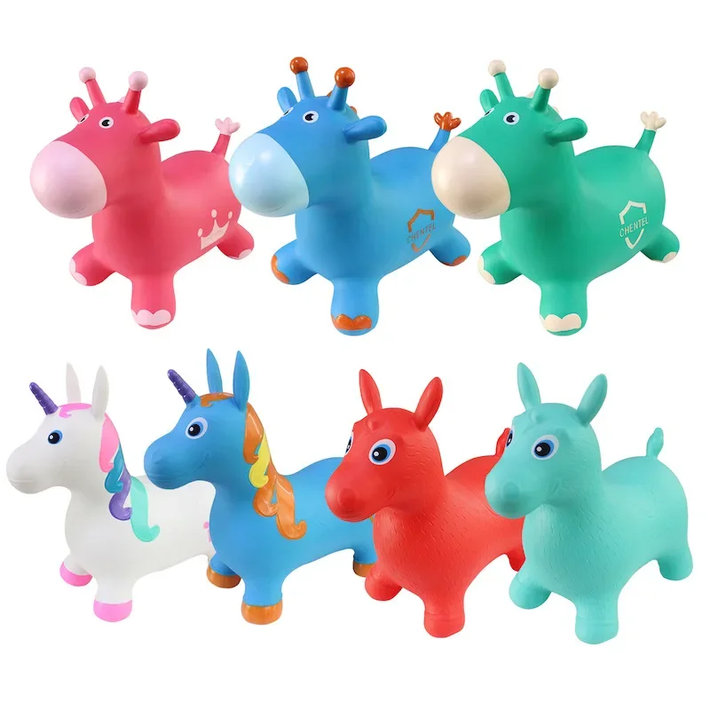 Kids Animal Inflatable Bouncy Horse Hopper Soft Vaulting Horse Bouncer PVC - £34.70 GBP+