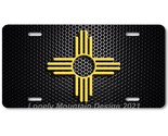 New Mexico Zia Inspired Art Yellow on Mesh FLAT Aluminum Novelty License... - $17.99