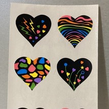 Vintage Sandylion Black Rainbow Neon Heart Stickers - £23.48 GBP