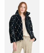 Johnny Was Zaelia Embroidered Velvet Puffer Jacket M Blue NWT - $410.29 CAD