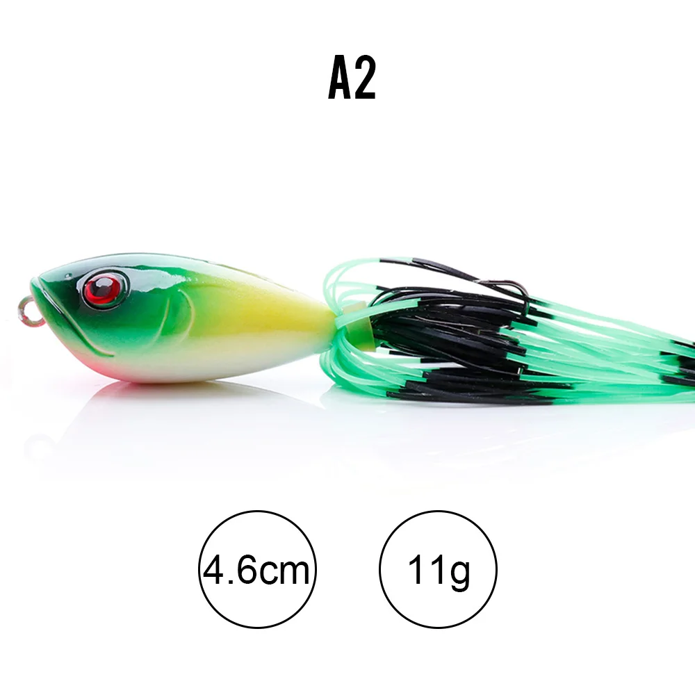 Silicone Skirt Popper Fishing Lures 4.6cm 11g Pike Wobblers For Fish Rattlin Har - £45.05 GBP